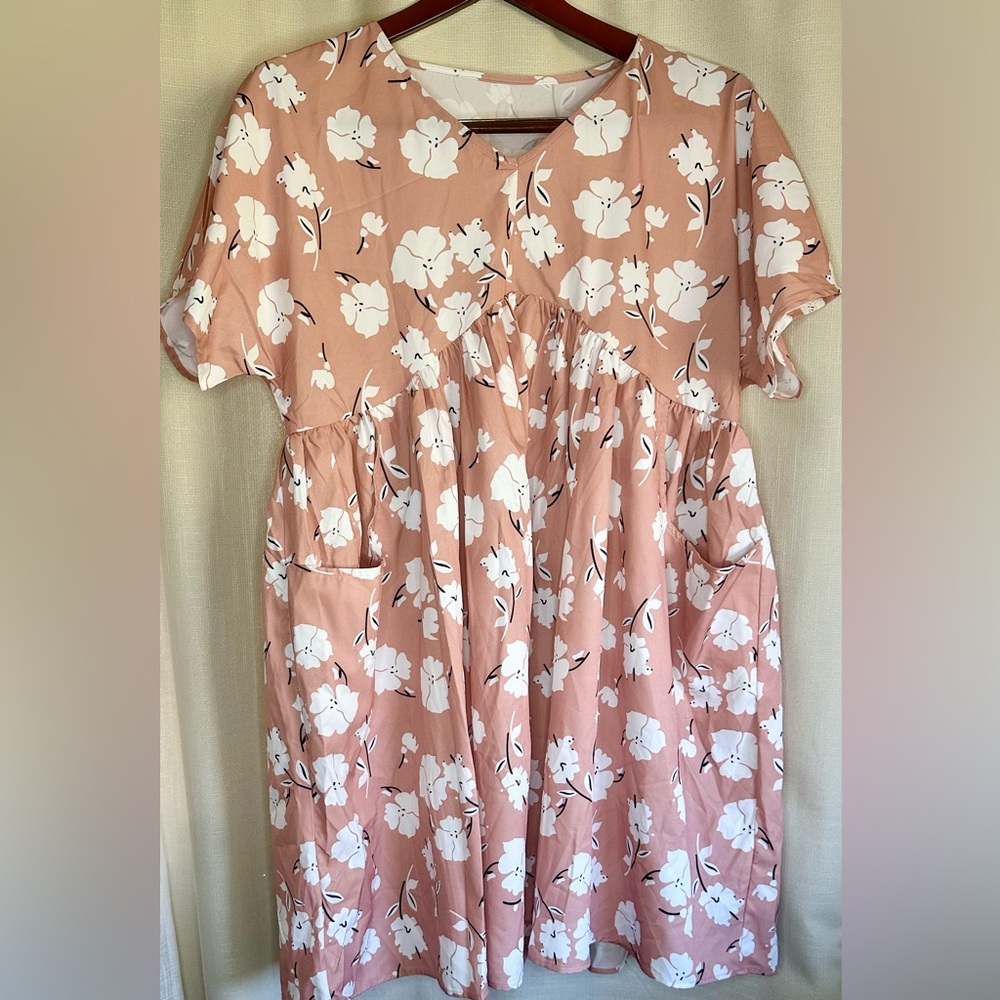 Floral Print V Neck Dress